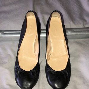 J Crew Italian-made ballet flats in black leather